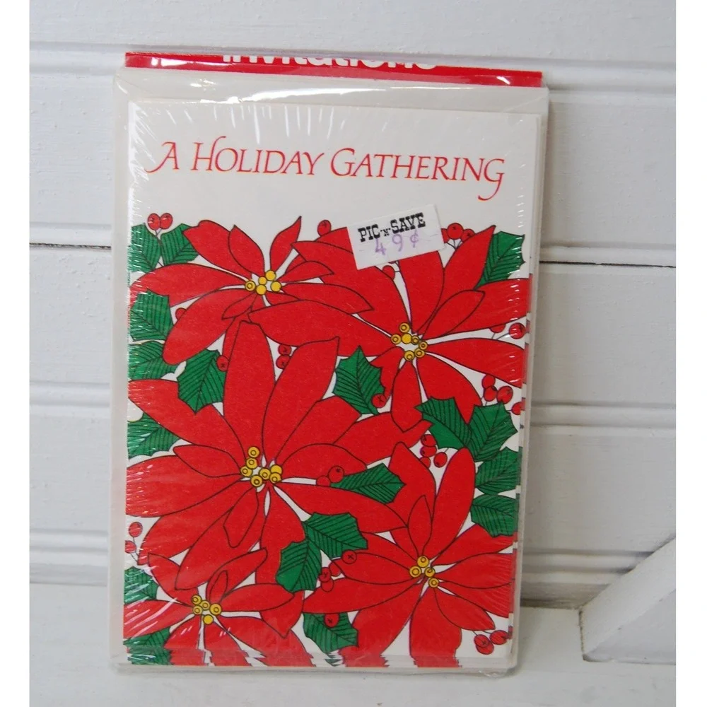 Vintage Christmas‎ Party Invitations 24 Holiday Cards envelopes